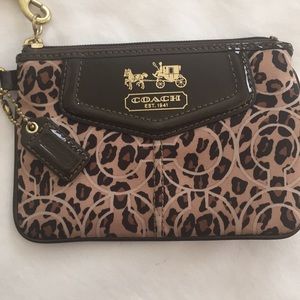 Leopard print Coach wristlet